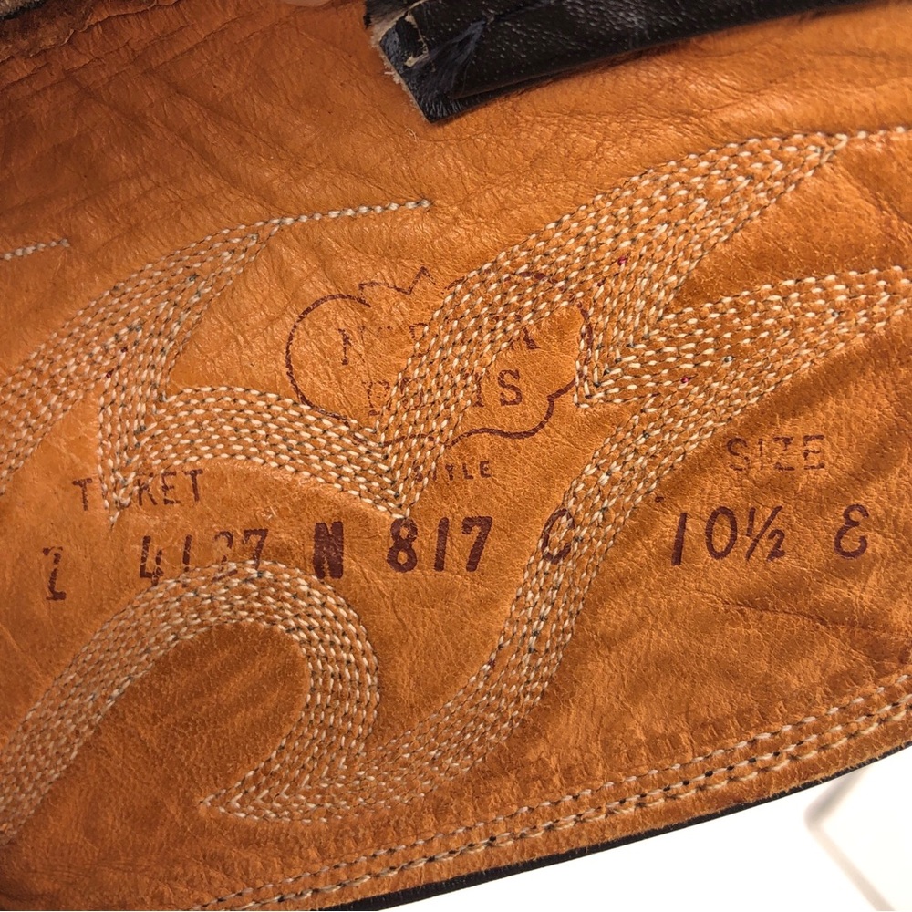 Nocona 817 Black Deertan Western Boots 10.5 E - Picture 8 of 16